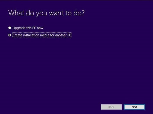 launch Windows 10 Media Creation Tool