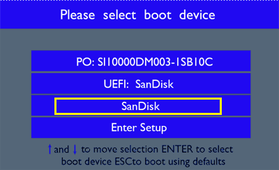 reboot server computer from USB