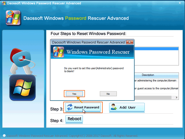 reset the unknown password