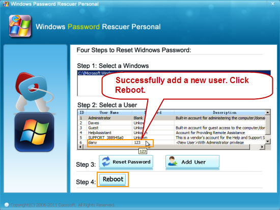log on windows 7 without old password