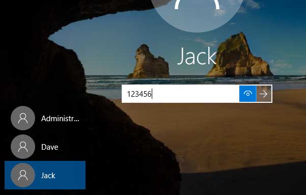 hack into Windows 10 with the new admin account