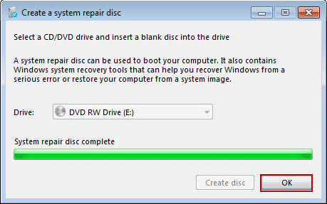 Create a Windows 7 system repair disk