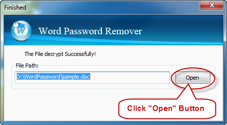 open the password protected Word doc file without password