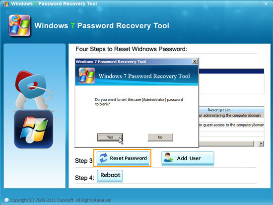 confirm to recover password