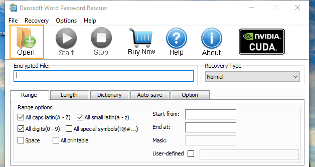 import encrypted Word document