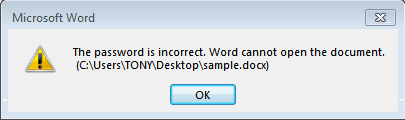 lost password to Word document