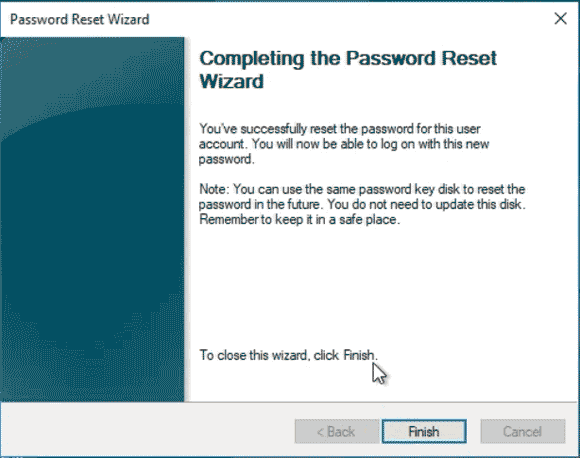 sign in with the new password