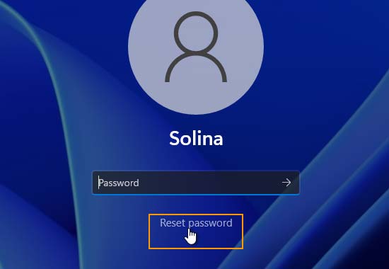 click reset password button
