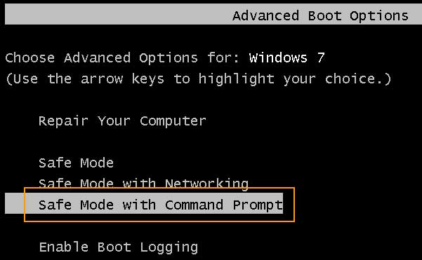 factory reset using command prompt