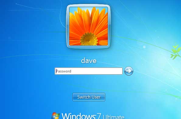 login Windows 7 with new password