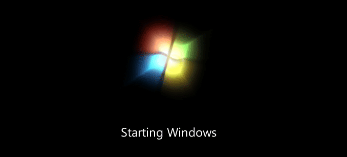 windows 7 logo appears
