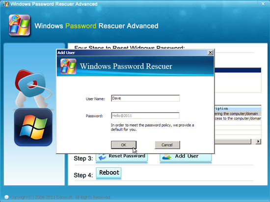 reset domain user password