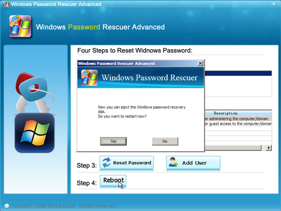 login Windows server 2012 domain administrator with new password