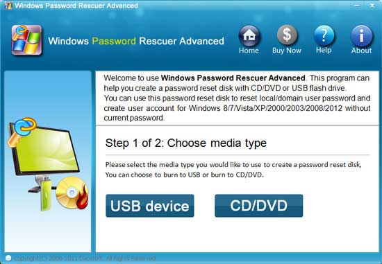 windows host password recovery disk