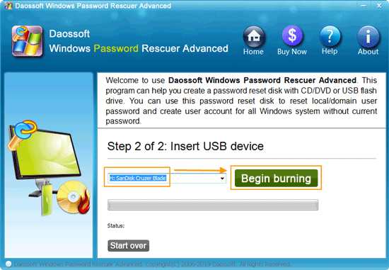 burn the program onto USB